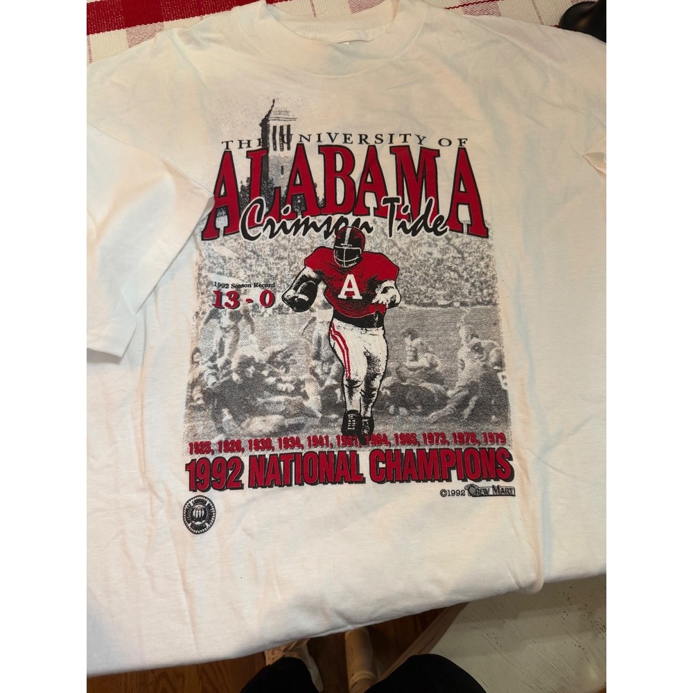 vtg hanes beefy t alabama crimson tide 1992 natl championship tee xxl